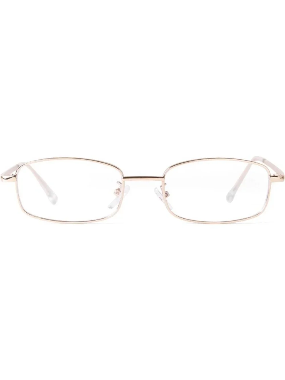 Trendy Y2K Rectangle Blue Light Glasses for Women & Men - Stylish Metal Frames